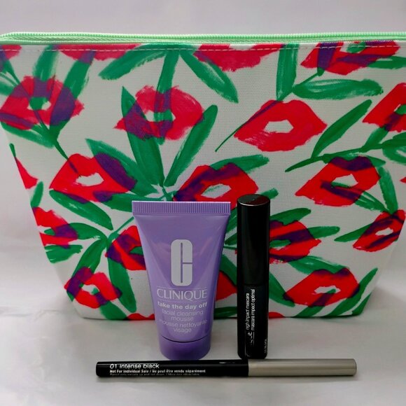 Clinique Bag & Gift Set-Cleanser, Mascara, Eyeliner- NWT - Picture 1 of 4